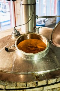 Philadelphia Brewing Co: beer wort in the kettle