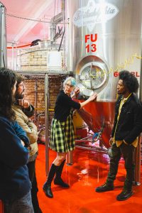 Philadelphia Brewing Co: Nancy with a tour group in the brewery